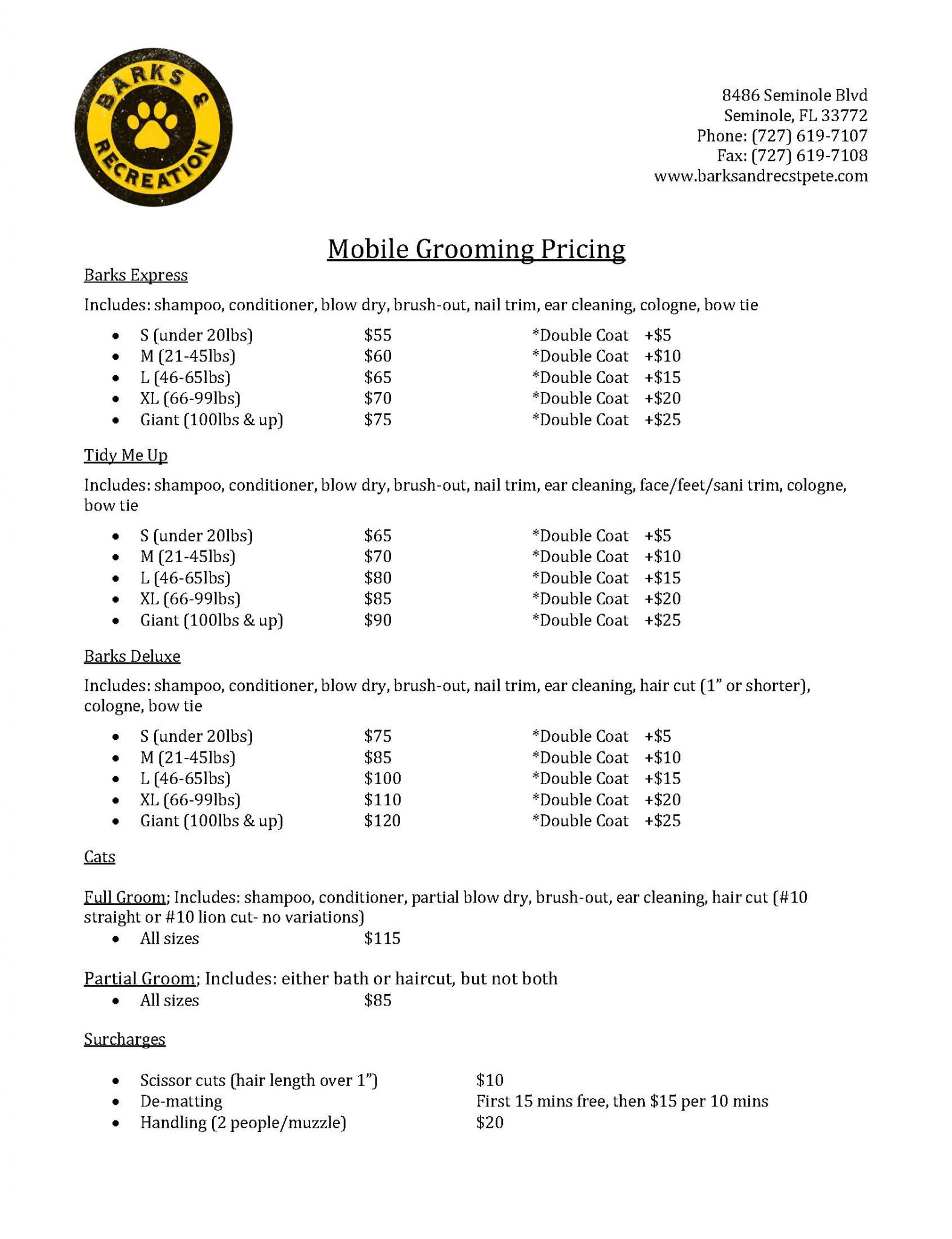 Barks and Recreation Mobile Pet Grooming, Daycare, Boarding, and More